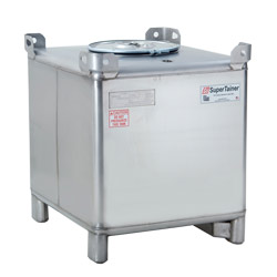 350 Gallon Supertainer Stainless Steel IBC Tote with EPDM