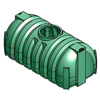 500 Gallon Green Single Compartment Low Profile Septic Tank - Non-Plumbed