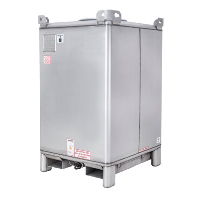 550 Gallon Supertainer Stainless Steel IBC Tote with EPDM