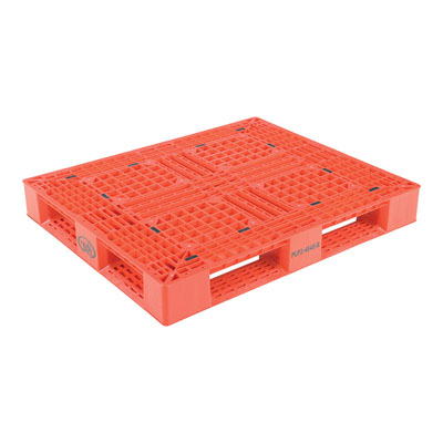 Multipurpose plastic pallet 48x40x6 inch, 4-way, Vestil plp2-4840-red