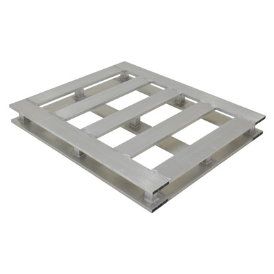 Rackable aluminum pallet 48x48x6 inch, 4-way, Vestil ap-4848-4w