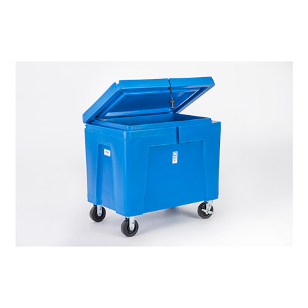 11 cu ft Insulated HDPE Bin w/ Hinged Lid, Caster Wheel & Drain (PB11HLC)