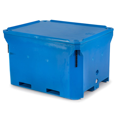 35 cu ft Insulated HDPE Blue Bin w/ Drain (PB1000)