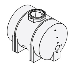 525 Gallon White Plastic Horizontal Leg Tank (GA-TX-OK)