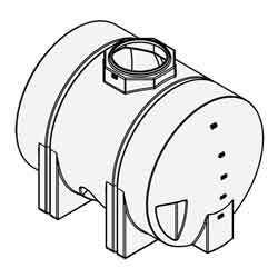 525 Gallon White Plastic Horizontal Leg Tank