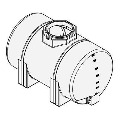 325 Gallon White Plastic Horizontal Leg Tank