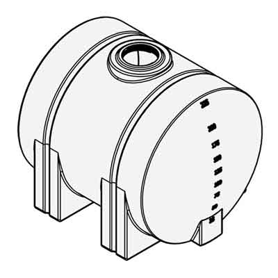 225 Gallon White Plastic Horizontal Leg Tank (OK-NY-TX)