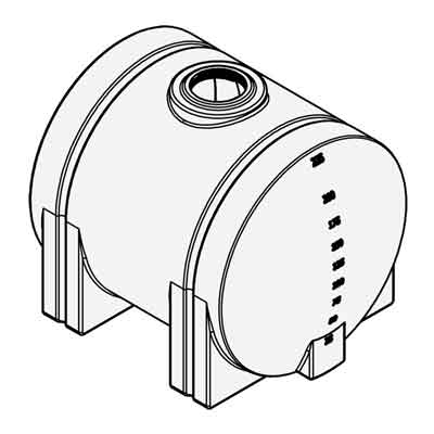 225 Gallon White Plastic Horizontal Leg Tank