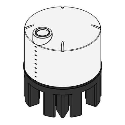 2500 Gallon 30&#176; White Cone Bottom Tank w/ Stand