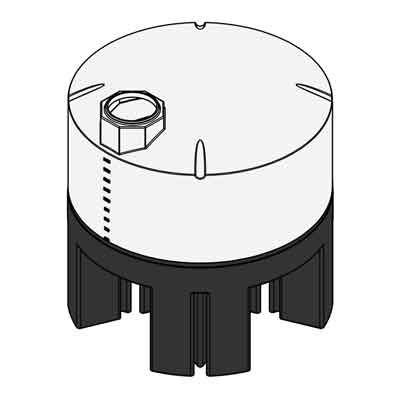 1600 Gallon 30&#176; White Cone Bottom Tank w/ Stand