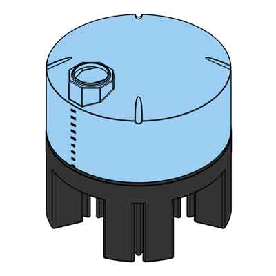 1600 Gallon 30&#176; Blue Heavy Duty Cone Bottom Tank w/ Stand