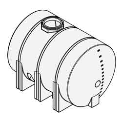 1325 Gallon White Plastic Horizontal Leg Tank