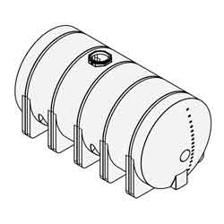 5025 Gallon White Plastic Horizontal Leg Tank