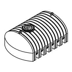 1600 Gallon White Plastic Flat Bottom Elliptical Leg Tank