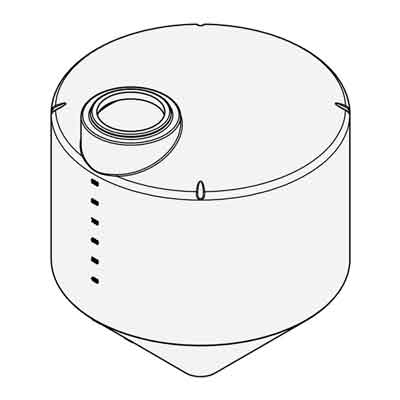 1000 Gallon 45&#176; White Cone Bottom Tank