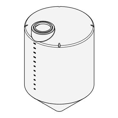 1500 Gallon 45&#176; White Cone Bottom Tank