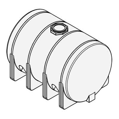 3725 Gallon White Plastic Horizontal Leg Tank