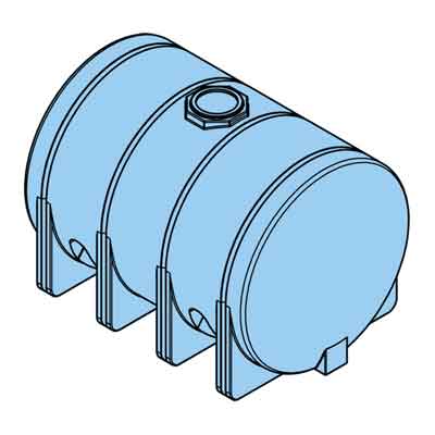 3725 Gallon Blue Heavy Duty Plastic Horizontal Leg Tank