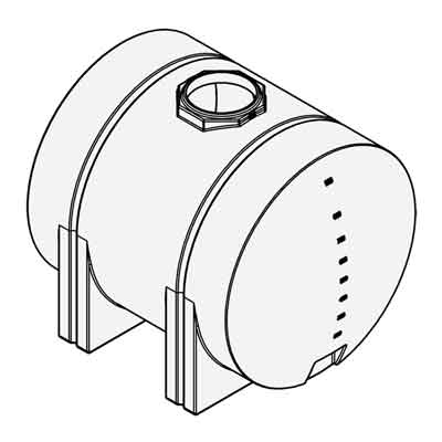 925 Gallon White Plastic Horizontal Leg Tank