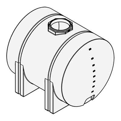 925 Gallon White Plastic Horizontal Leg Tank w/ Sump