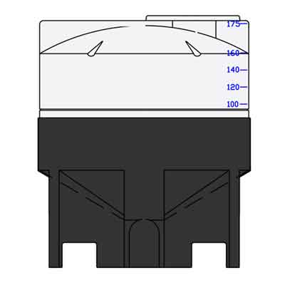 175 Gallon 30&#176; White Cone Bottom Tank w/ Stand