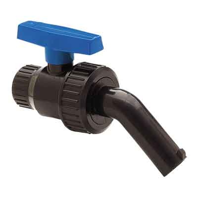 1in Single Union Ball Valve w/ 45&#176; Nozzle