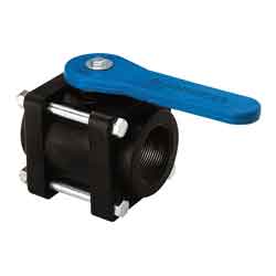 1-1/2in Full-Port Polypropylene Bolted Valve w/ EPDM Gasket & Blue Handle