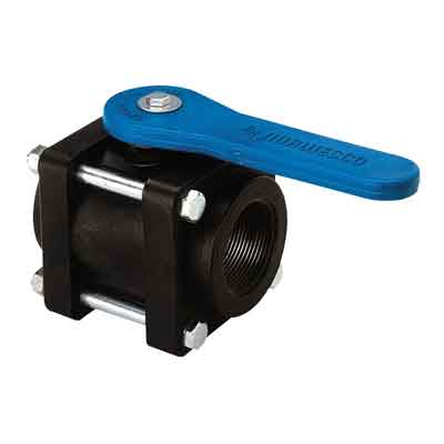 1in Full-Port Polypropylene Bolted Valve w/ EPDM Gasket & Blue Handle