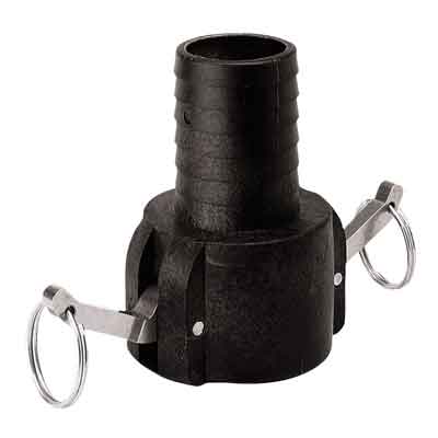 3in C-Hose x Female Polypropylene Coupler w/ EPDM Gasket