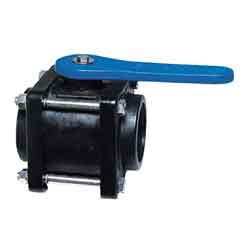 2in Full-Port Compact Female x Female Valve, Polypropylene w/ EPDM Gasket & Blue Handle