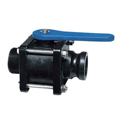 2in Full-Port Compact Male x Male Valve, Polypropylene w/ EPDM Gasket & Blue Handle