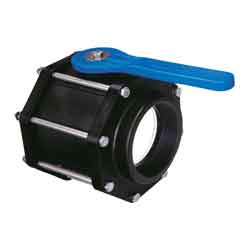 4in Full-Port Polypropylene Bolted Valve w/ EPDM Gasket & Blue Handle