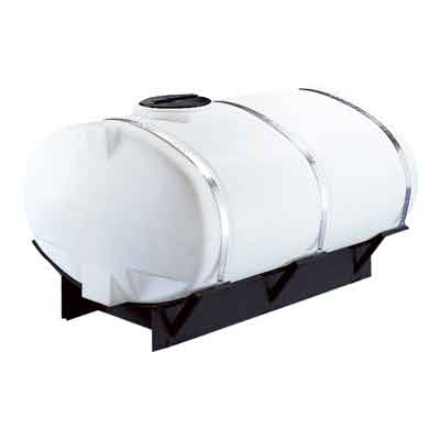 1600 Gallon White Plastic Elliptical Tank w/ One SS Baffle