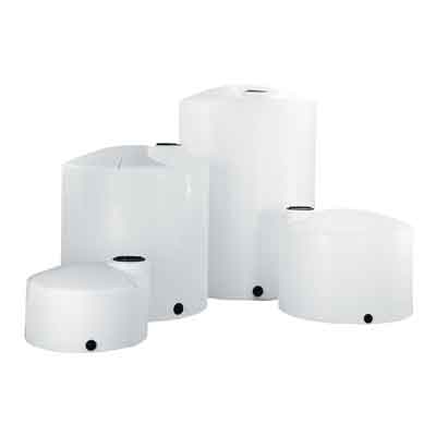 1550 Gallon White Plastic Vertical Storage Tank w/ Gusset Top