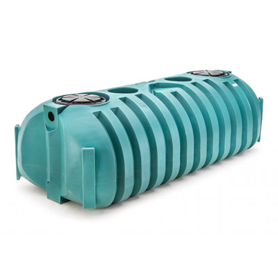 1500 Gallon Green Double Compartment Low Profile Septic Tank w/ Adapters