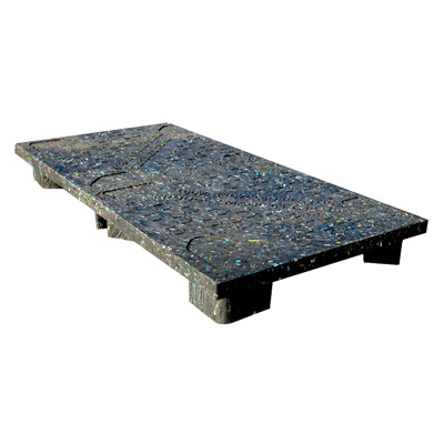 The Ares - 48" x 24" Solid Top Display Pallet, Recycled Black Material