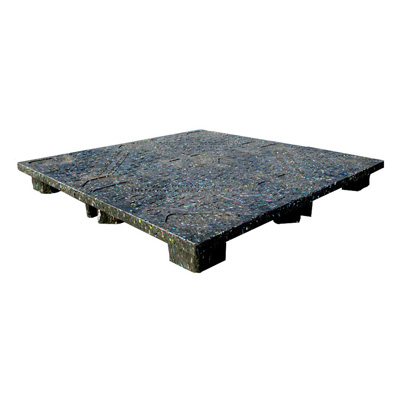 The Zeus - 48" x 48" Solid Top Display Pallet, Recycled Black Material