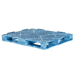 48" x 40" Standard-Duty Blue Plastic Pallet w/ Lip, FDA