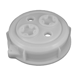 7in. Poly Screw Cap w/(2) 2in. Fittings & (2) 3/4in. Fittings