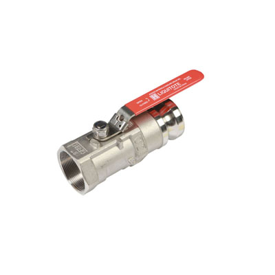 2" SS316 FNPT Valve x 2" Male Cam and Groove Quick Connect for Center Drain IBCs - 1 Piece; 9" (L) x 4" (W) x 3" (H)
