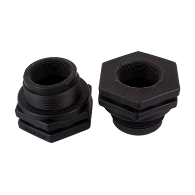 2in Polypropylene Bulkhead Fitting w/ Viton Gaskets