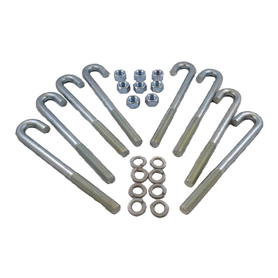 3/4in x 10-1/2in Long J-Bolts, Quantity 8