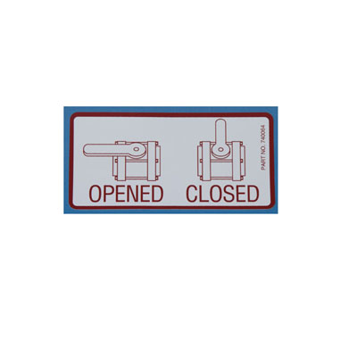 Decal - Valve Open/Close for Tuff Tank II
