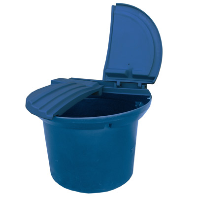 200 Gal Blue Round Refuse Container 50/50 Lid