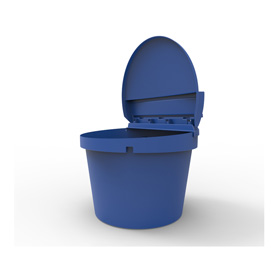 200 Gal Blue Round Refuse Container 70/30 Lid