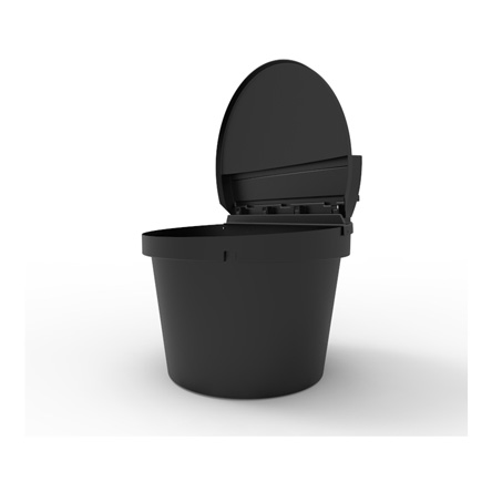 200 Gal Black Round Refuse Container 70/30 Lid