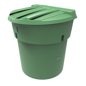 300 Gal Green Round Refuse Container 50/50 Lid