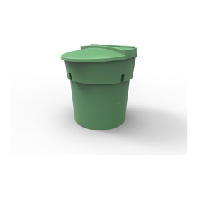 300 Gal Green Round Refuse Container 70/30 Lid