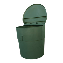 450 Gal Green Round Refuse Container 70/30 Lid