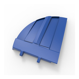 50/50 Blue Refuse Lid, Right Side